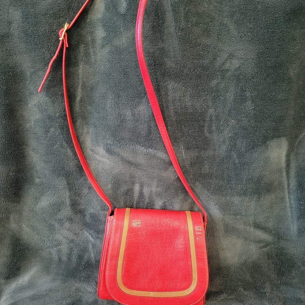 Red Leather Crossbody Bag (Linda Allard For Ellen Tracy)